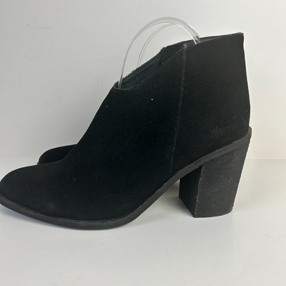Jeffrey Campbell Boots Womens 9 Black Kamet-2 Leather Suede Ankle Booties Block - Picture 2 of 11